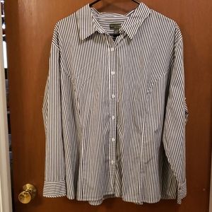 Womens Button Down Long Sleeve Shirt, Sz 2X